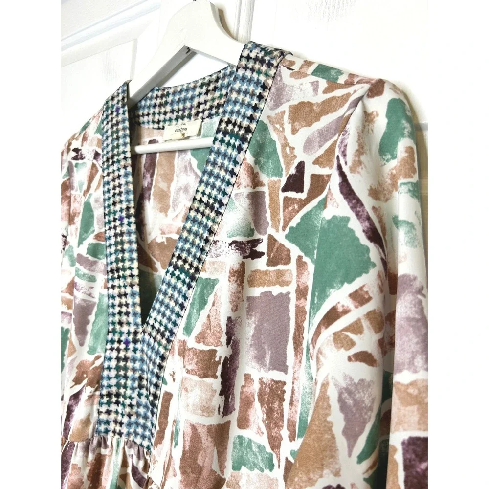 Entro Floral Flutter Sleeve Mini Dress M - Picture 3 of 6